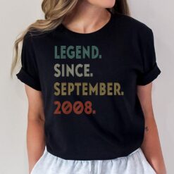 Legend Since September 2008 14th Birthday 14 Years Old Gift T-Shirt