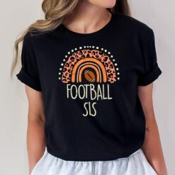 Leopard Rainbow American Football Sis Family Matching Sister T-Shirt