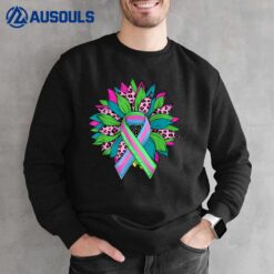 Leopard Sunflower Ribbon Metastatic Breast Cancer Awareness Sweatshirt