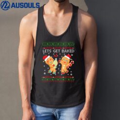 Let's Get Baked Gingerbread Christmas Cookie Baaking Crew Tank Top