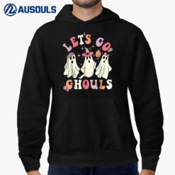 Let's Go Ghouls Halloween Ghost Outfit Costume Retro Groovy Hoodie