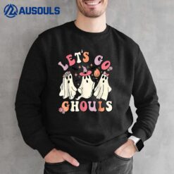 Let's Go Ghouls Halloween Ghost Outfit Costume Retro Groovy Sweatshirt