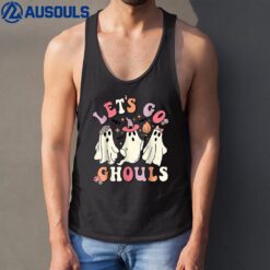 Let's Go Ghouls Halloween Ghost Outfit Costume Retro Groovy Tank Top