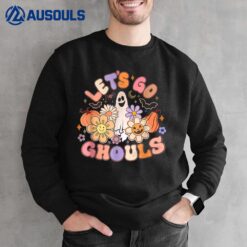 Let's Go Ghouls Retro Groovy Halloween Ghost Pumpkin Sweatshirt