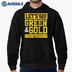 Let's Go Green & Gold Team Favorite Colors Vintage Game Day Hoodie