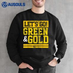 Let's Go Green & Gold Team Favorite Colors Vintage Game Day Sweatshirt
