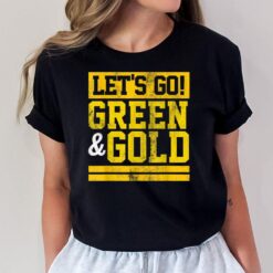 Let's Go Green & Gold Team Favorite Colors Vintage Game Day T-Shirt