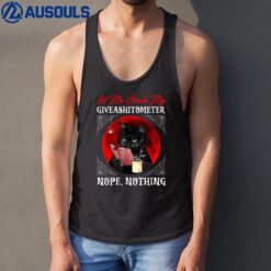 Lets Me Check My Giveashitometer Nope Nothing Fun Cat Lover Tank Top