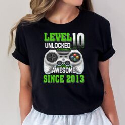 Level 10 Unlocked Awesome Since 2013 10th Birthday Gaming_1 T-Shirt