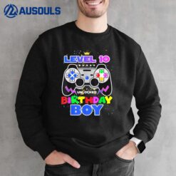 Level 10 Unlocked Birthday Boy Video Game 10th Birthday Sweatshirt