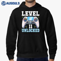 Level 11 Unlocked Video Game 11th Birthday Gamer Boys Kids Hoodie