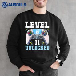 Level 11 Unlocked Video Game 11th Birthday Gamer Boys Kids Sweatshirt