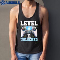 Level 11 Unlocked Video Game 11th Birthday Gamer Boys Kids Tank Top