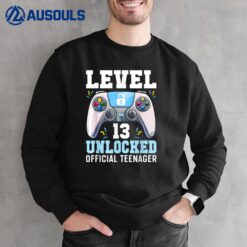 Level 13 Unlocked Video Game 13th Birthday Gamer Boys Kids Sweatshirt