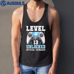 Level 13 Unlocked Video Game 13th Birthday Gamer Boys Kids Tank Top