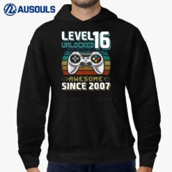 Level 16 Unlocked Awesome 2007 Video Game 16th Birthday Boys Hoodie