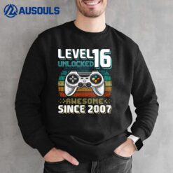 Level 16 Unlocked Awesome 2007 Video Game 16th Birthday Boys Sweatshirt