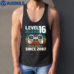 Level 16 Unlocked Awesome 2007 Video Game 16th Birthday Boys Tank Top