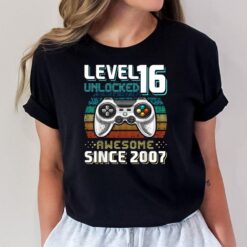 Level 16 Unlocked Awesome 2007 Video Game 16th Birthday Boys T-Shirt