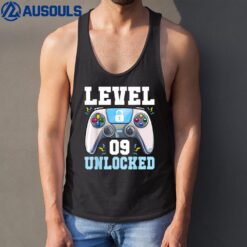 Level 9 Unlocked Video Game 9th Birthday Gamer Boys Kids Tank Top