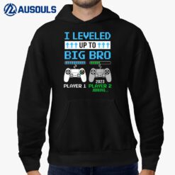 Leveled Up To Big Bro 2023 Cute Im Going To Be A Brother Hoodie