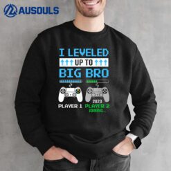 Leveled Up To Big Bro 2023 Cute Im Going To Be A Brother Sweatshirt