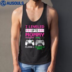 Leveled Up To Mommy 2023 Funny Soon To Be Mom 2023 Tank Top
