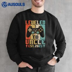 Leveled Up To Uncle 2023 Video Game Promoted To Uncle Retro Sweatshirt