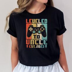 Leveled Up To Uncle 2023 Video Game Promoted To Uncle Retro T-Shirt