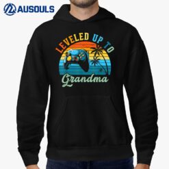 Leveled Up to Grandma Birth Announcement Gift for Women Hoodie