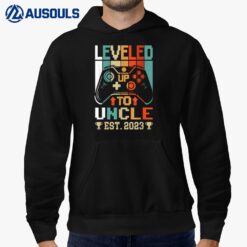 Leveling Up To Uncle 2023 Vintage Promoted To Uncle Est 2023 Hoodie
