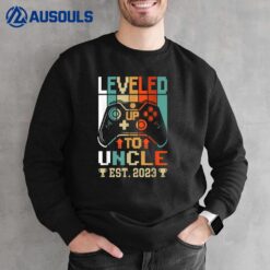 Leveling Up To Uncle 2023 Vintage Promoted To Uncle Est 2023 Sweatshirt