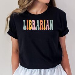 Librarian Retro Groovy Vintage Happy First Day Of School T-Shirt
