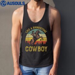 Like A Rhinestone Cowboy Vintage Western Rodeo Country Music Tank Top
