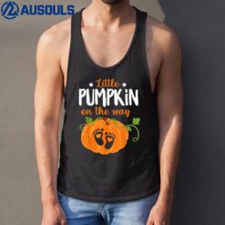 Lil Pumpkin Baby On The Way Pregnancy Announcement Halloween Tank Top