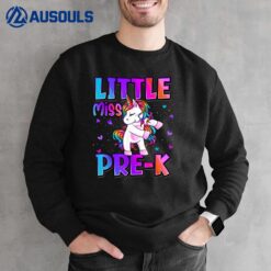 Little Miss Pre-K  Unicorn Back To School Girls Sweatshirt