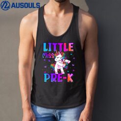 Little Miss Pre-K  Unicorn Back To School Girls Tank Top