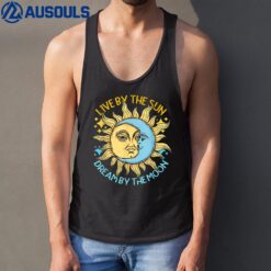 Live By the Sun Dream By the Moon Yoga Boho Hippie Astrology Tank Top