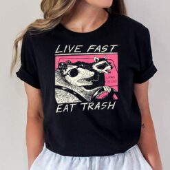 Live Fast Eat Trash And Get Hit By A Car - Sunset Raccoon T-Shirt