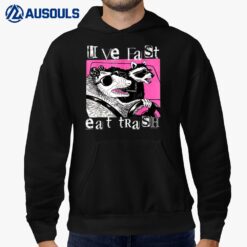 Live Fast Eat Trash  Funny Possum Racoon Retro Sunglasses Hoodie