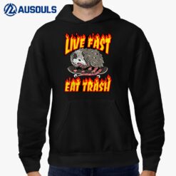 Live Fast Eat Trash Possum Vintage Funny Skateboard Opossum Hoodie