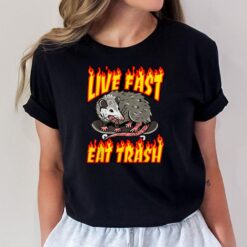 Live Fast Eat Trash Possum Vintage Funny Skateboard Opossum T-Shirt