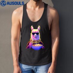 Llama Eating Ramen Noodles Cool Anime Llamas Foodie Tank Top