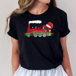 Locomotive Train Santa Hat Christmas Pajama Cool X-Mas T-Shirt