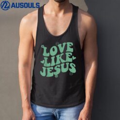 Love Like Jesus Positive Catholic Preppy Retro Christian Tank Top