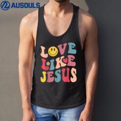 Love Like Jesus Religious God Christian Words On Back_3 Tank Top