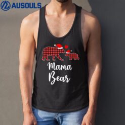 Mama Bear Buffalo Red Plaid Christmas Pajama Family Outfits Tank Top