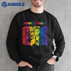 Marvel Avengers Merry _ Bright Retro Holiday Christmas Sweatshirt