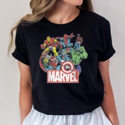 Marvel Avengers Team Retro Comic Vintage T-Shirt