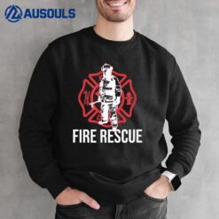 Matching Fire Rescue Duty USA Flag Firefighter Appreciation Sweatshirt